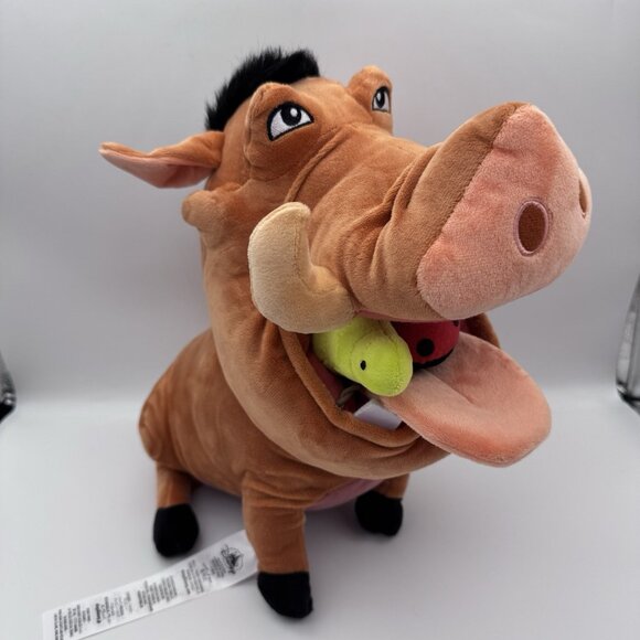 Disney Store 14" Pumbaa The Lion King Large Plush With Grub Bugs - Picture 1 of 8